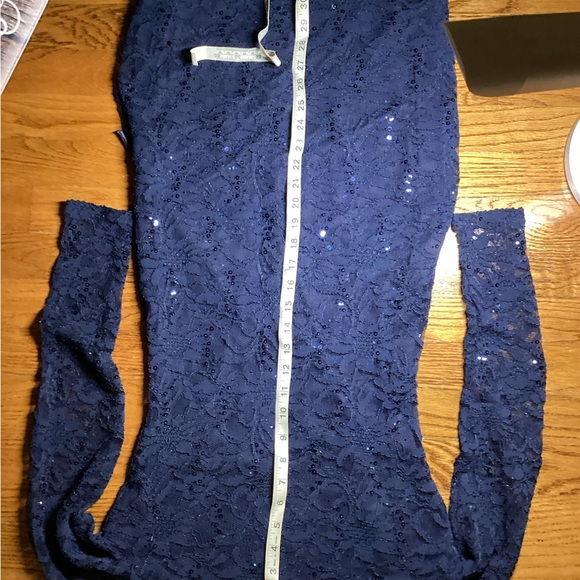 jump apparel short navy dress lace bodycon size 2 EUC - Picture 6 of 7
